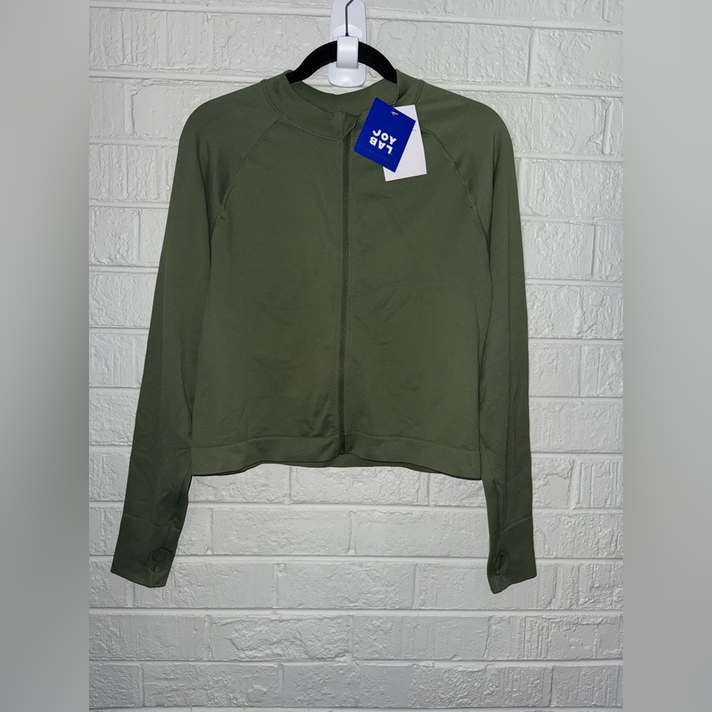 NWT JOYLAB women’s Deep Sage Seamless Fitted full zip Jacket below sz XXL ✨
